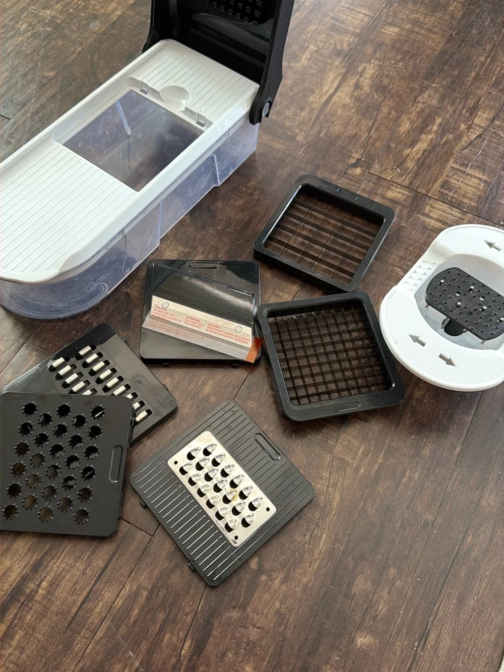 Multi-Blade Vegetable Slicer with Interchangeable Inserts - White & Black